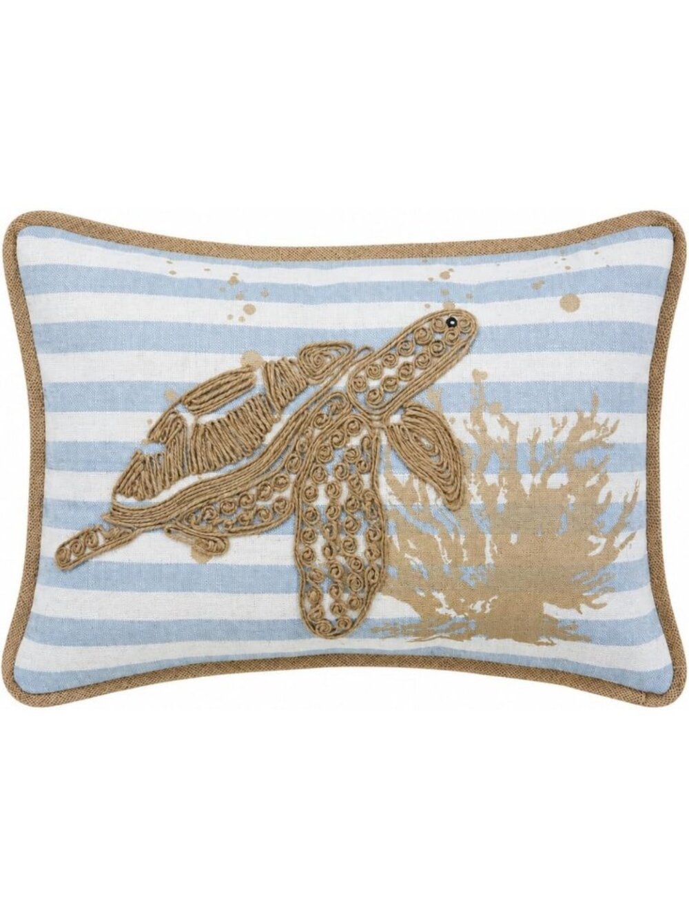 Coastal Ocean Sea Turtle Throw Pillow Cushion - Comfy Accent for Marine Lovers
